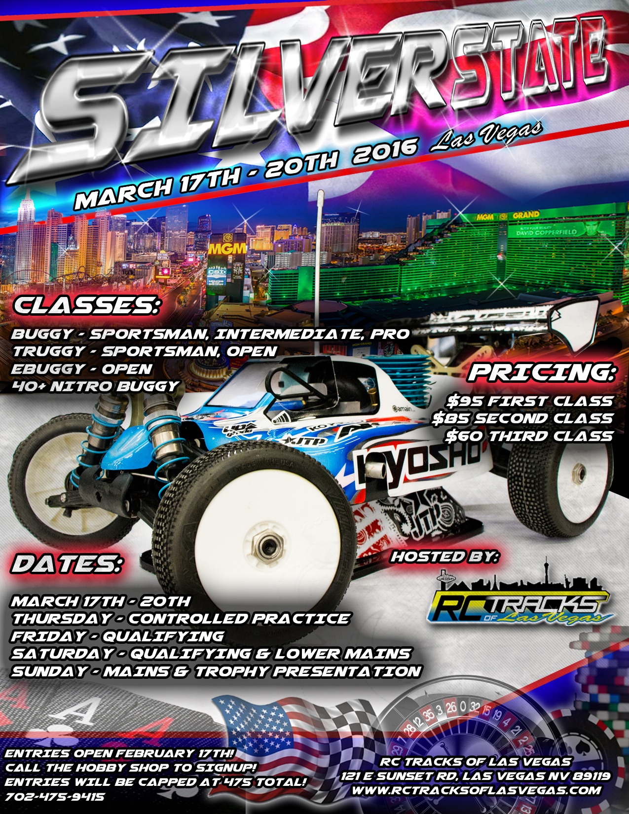 rc tracks of las vegas silver state and sin city nitro encounter racing flyers