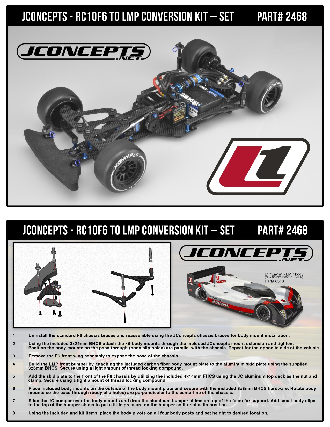 New JConcepts LMP conversion kit for RC10F6 R/C Car